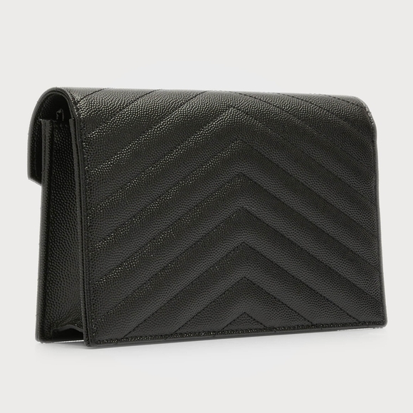 Saint Laurent YSL Monogram Small Wallet on Chain in Grained Leather - Picture 7 of 8